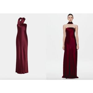 MISHA The Lilia Satin Dress in Port Size XL $420